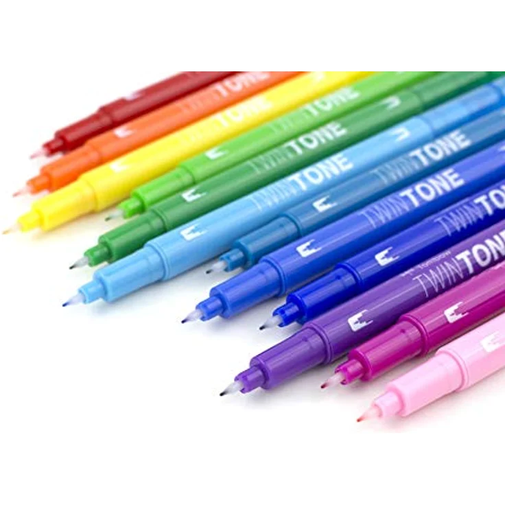 Tombow Twin Tone Filzstifte, 12 Stück, Regenbogenfarben - Ideal für Journaling, Sketchnoting und Lettering – Bild 3