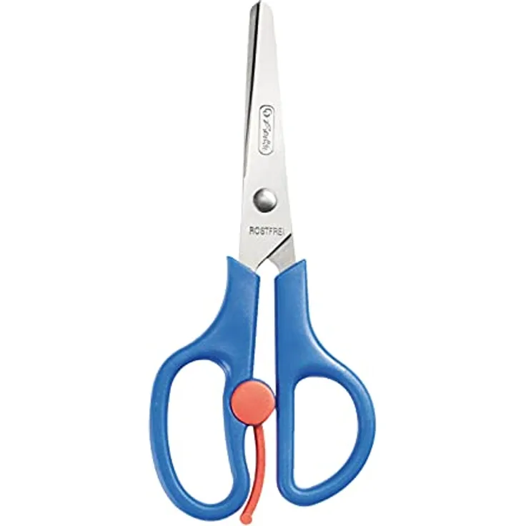 Herlitz Bastelschere 13cm, runde Schere mit Zentimeterskala, blau