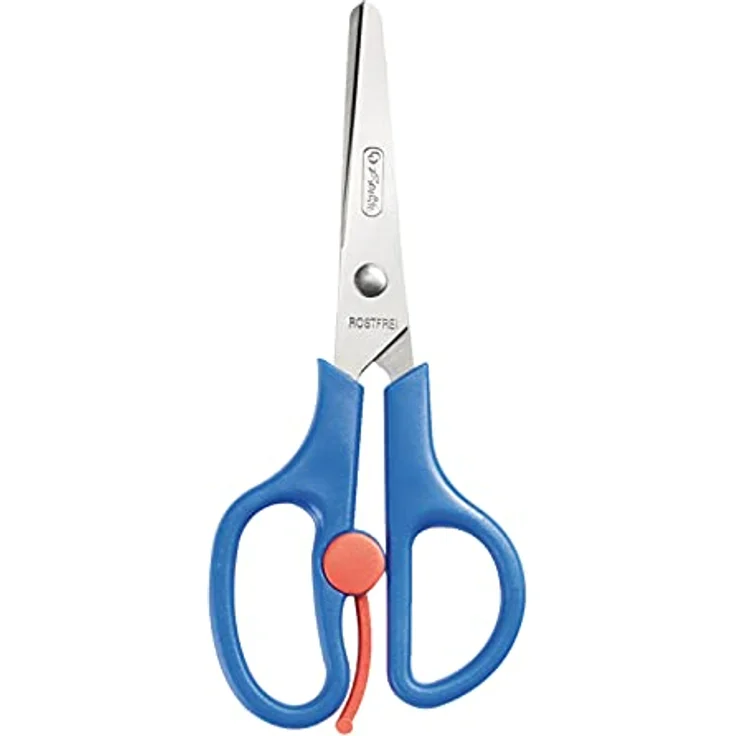 Herlitz Bastelschere 13cm, runde Schere mit Zentimeterskala, blau – Bild 1