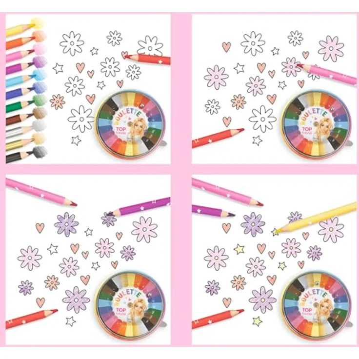 Depesche TOPModel Colour Roulette - Malspiel mit 12 dünnen Buntstiften und Farb-Roulette in kräftigen Farben – Bild 5