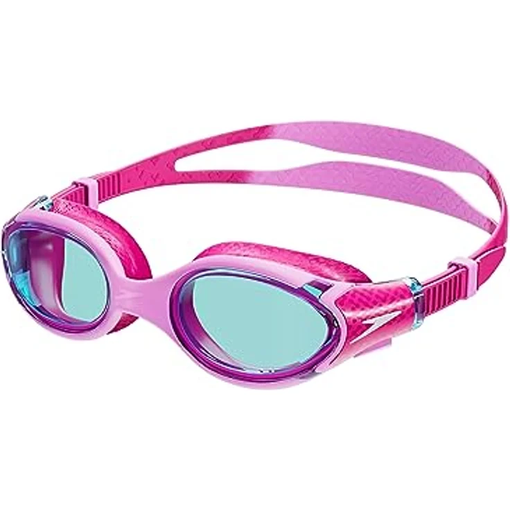 Speedo Unisex Kinder Biofuse 2.0 Schwimmbrille, Flamingorosa/Electric Pink/Blau, One Size – Bild 1