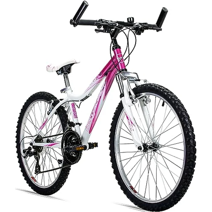 Bergsteiger Verona 24 Zoll Kinderfahrrad, geeignet für 8, 9, 10, 11 Jahre, Shimano 18 Gang-Schaltung, Mountainbike mit Gabel-Federung, Mädchen-Fahrrad – Bild 1