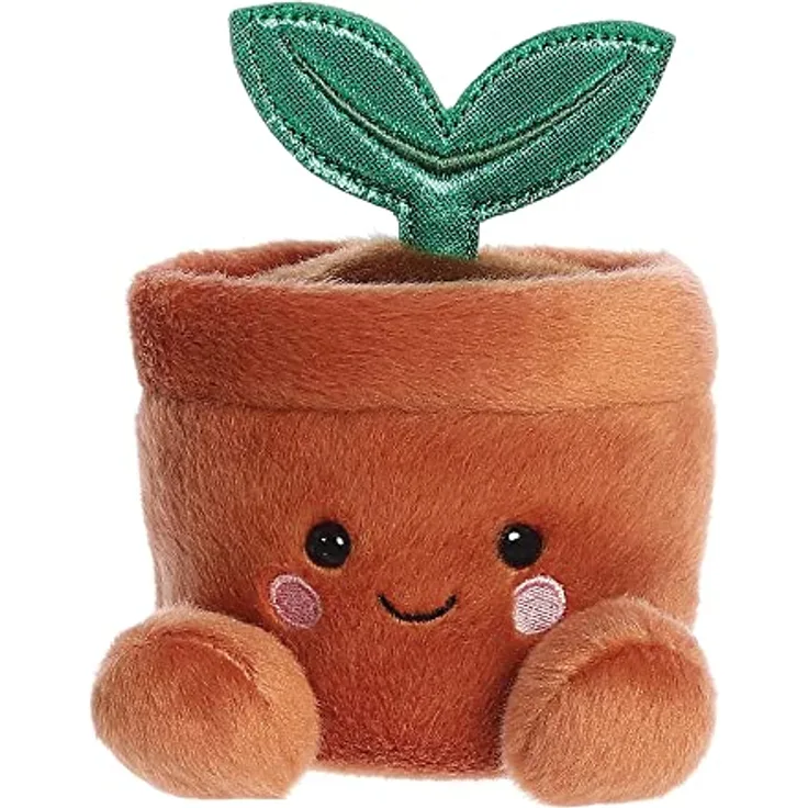 Aurora, 33793, Palm Pals Terra Blumentopf, Plüschtier, Braun, 13cm
