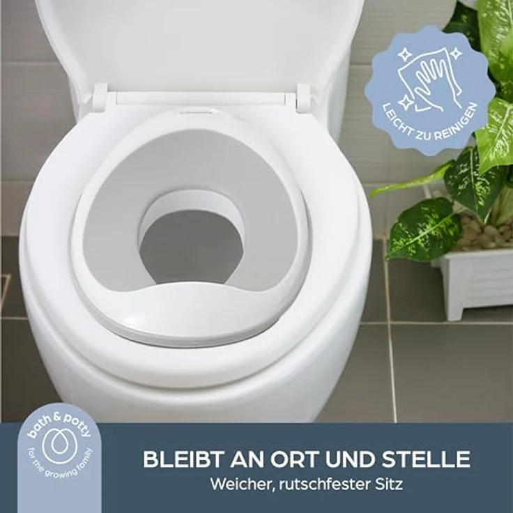 Dreambaby Baby-Toilettensitz, 2-in-1 Kindertoilettensitz mit Hocker, weiß/grau, inkl. Töpfchensitz und Tritthocker, für Kinder bis 100 kg – Bild 3