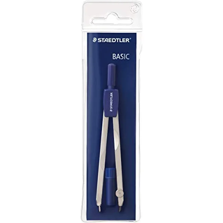 STAEDTLER 559 WP 00 Mars Basic 559 Präzisionszirkel im Weichplastiketui, silber/blau