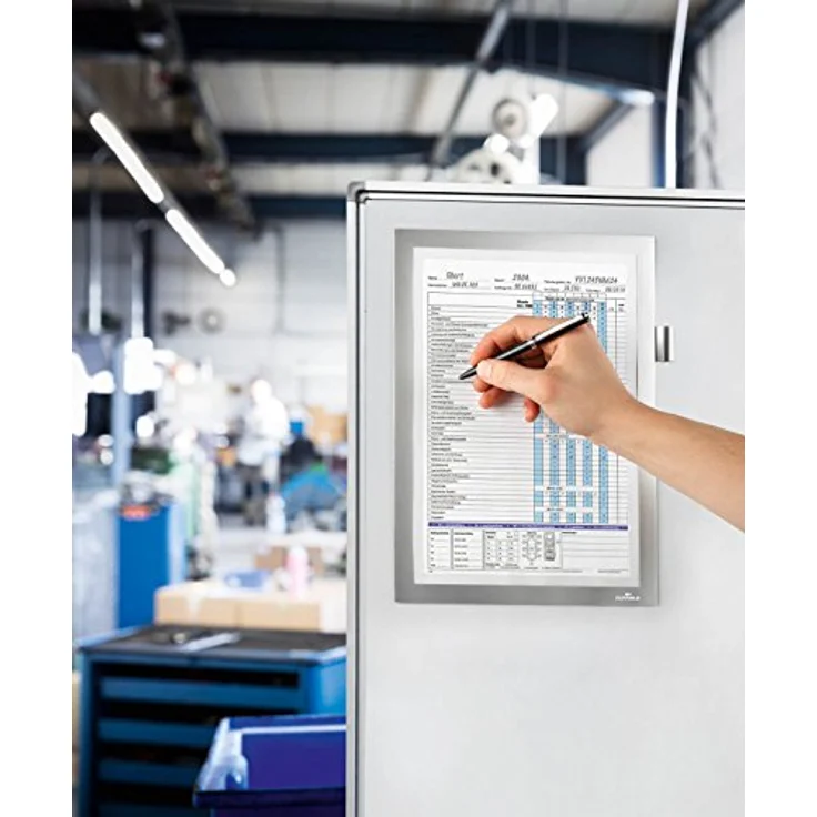 Durable Info-Rahmen Duraframe Magnetic Note (A4, offener Magnetrahmen mit Stifthalter), 1 Stück, silber, 498923 – Bild 5