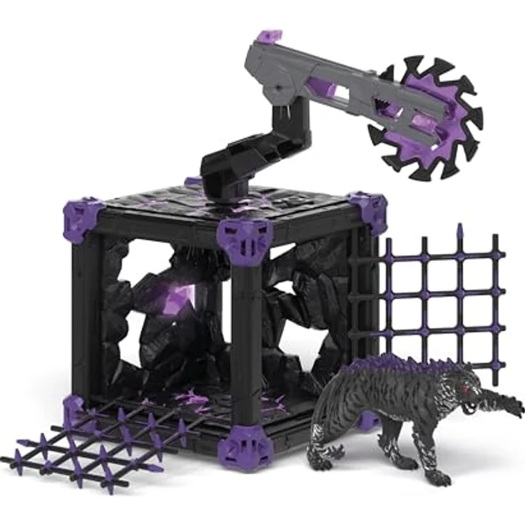 Schleich BattleCave Schattentiger, ELDRADOR Creature mit lila Kamm, ca. 15 cm – Bild 1