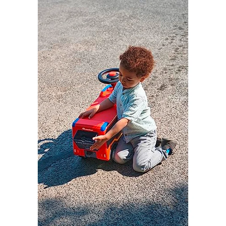 Big Feuerwehr Rutschauto ab 2 Jahre - großes Feuerwehrauto zum Fahren und Spielen mit Hupe und Wasserspritzfunktion (bis 6 Meter), Rutschfahrzeug für Kinder von 2-5 Jahre (max. 50 kg) – Bild 5