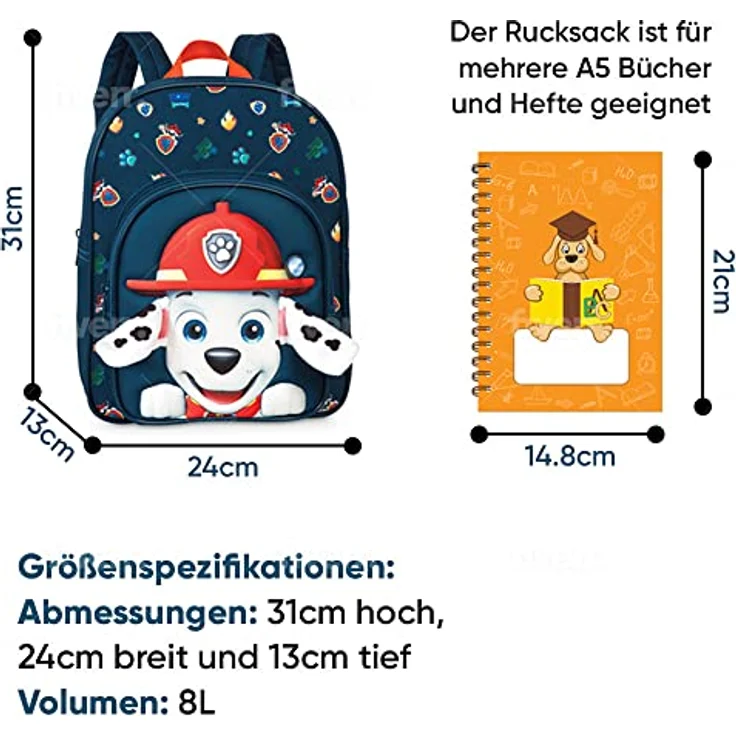 Fabrizio Viacom PAW Patrol Kinderrucksack mit Plüschohren 20564-5000 – Bild 4