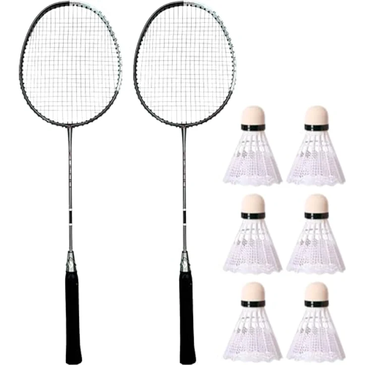 BEST SPORTING 500 XT Badminton Set, mit 2 leichten Schlägern, 3 Profi-Bällen und Tragetasche, ideal für Freizeitsport im Garten, Park oder am Strand – Bild 4