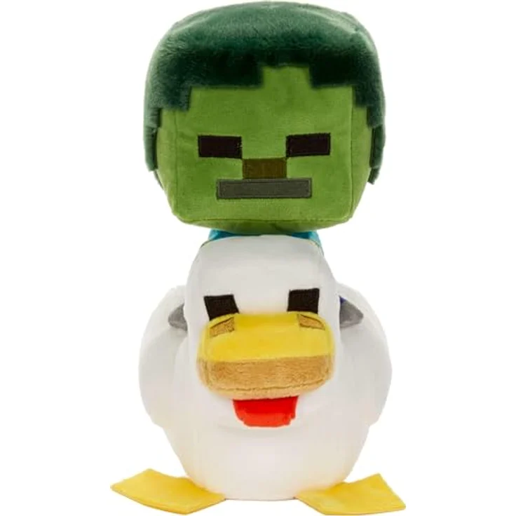 Mattel Plüsch Minecraft Deluxe Chicken Jockey, 20 cm Spielzeug Kuscheltier aus hochwertigen Textilien – Bild 1