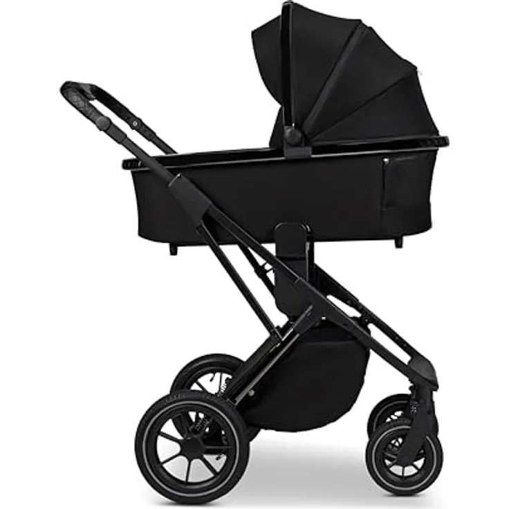 Moon PIÙ Kinderwagen / Kombikinderwagen, vielseitig und komfortabel für Kinder, schwarz