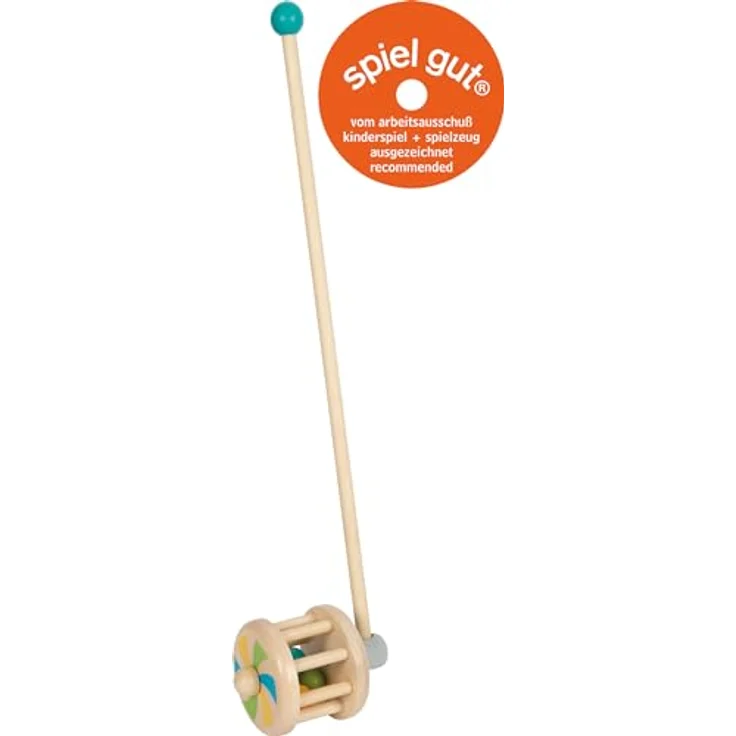 Small Foot - Wooden Push Figure Rattle, Babyspielzeug aus Holz, ergonomisches Design – Bild 3