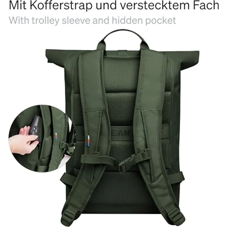 Got Bag Trekkingrucksack ROLLTOP LITE 2.0, 26 Liter flexibler Stauraum, wasserdicht, mit herausnehmbarer 15'' Laptophülle, kompakte Bauweise – Bild 3