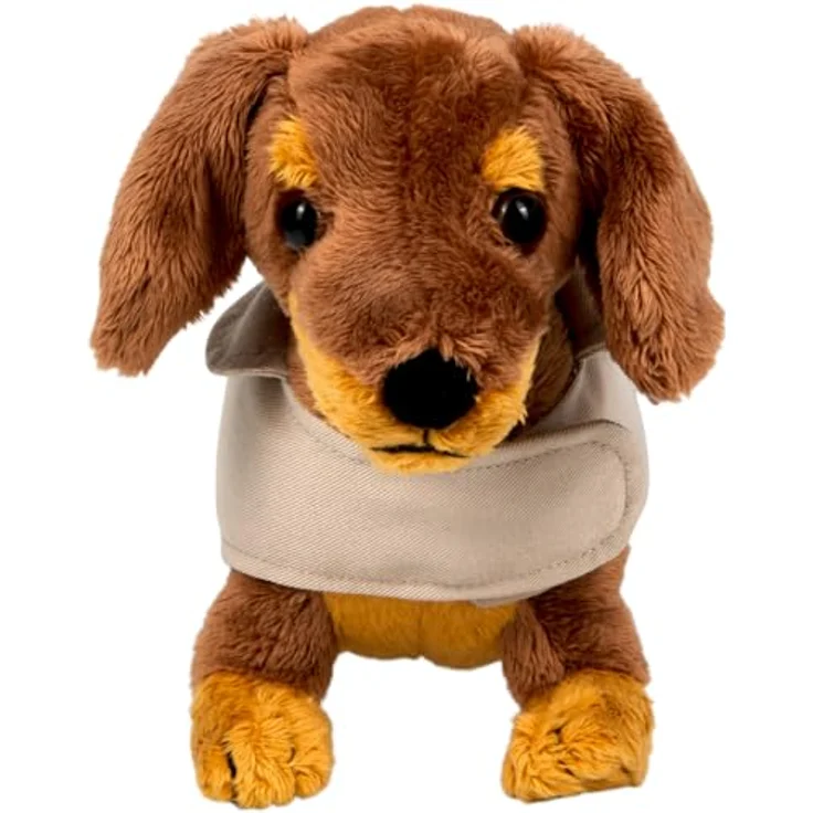 Coppenrath Verlag Dackel Watson, Kuscheltier mit abnehmbarem Mantel, ca. 25 cm, Plüsch aus 100 % Polyester – Bild 2