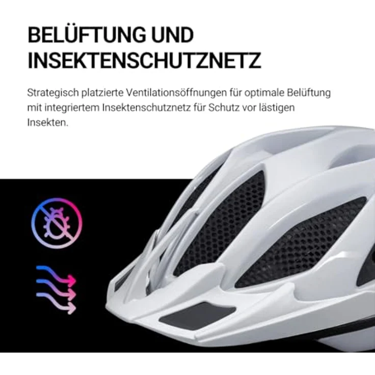 KED Kids Youth Meggy III Trend Fahrradhelm, Stars Pink Aqua Glossy, XS (44-49cm), Made in Germany, MAX Shell-Technologie, verstellbares Tragesystem, Insektenschutznetz – Bild 4