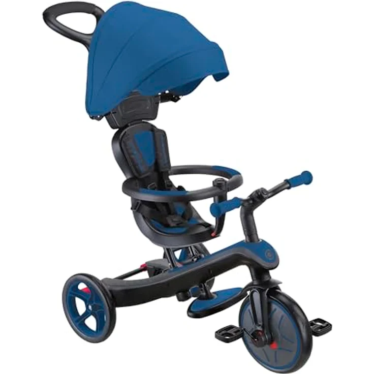 Globber Explorer Trike 4in1 Pro in Blau - Kinderfahrzeug mit höhenverstellbarem TPR-Sitz und UV-Sonnenschutzdach – Bild 2