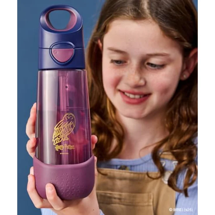 b.box Harry Potter Wasser- und Trinkflasche für Kinder, 600 ml, auslaufsicher mit abgewinkeltem Silikonstrohhalm, griffiges Design – Bild 5