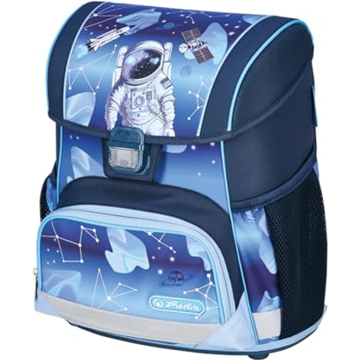 Herlitz Schulranzen Set Loop Plus Cosmic Explorer, 10-teiliges Set für Jungen, blau, ergonomisch und wasserabweisend, geeignet für Grundschule Klasse 1-4 – Bild 2