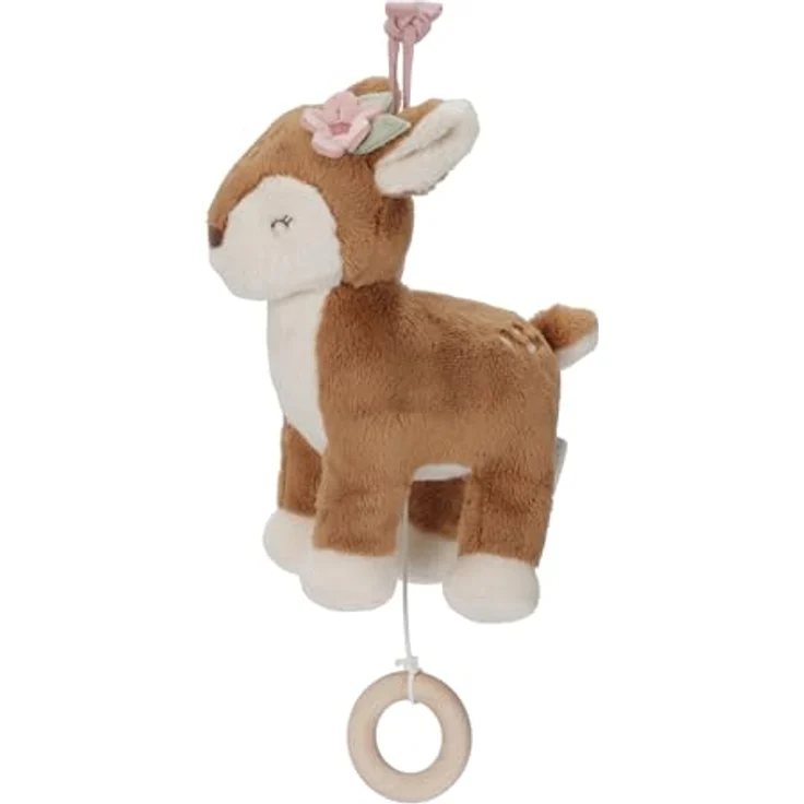 Little Dutch 9006 Spieluhr REH, Musikspielzeug aus 100% Polyester mit Holzring, 18x10x19 cm, ideal als Geschenk zur Geburt – Bild 2