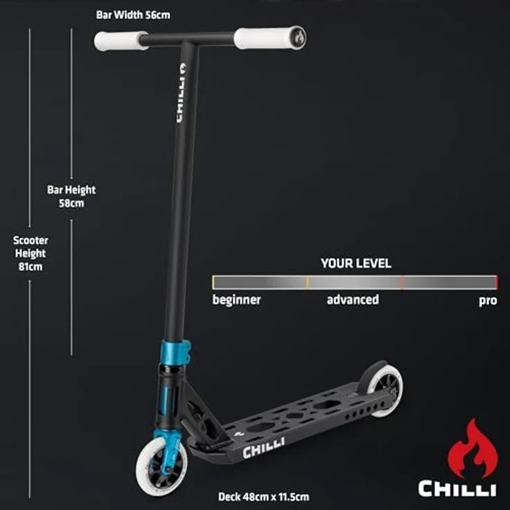 Chilli Pro Scooter Ventus M, leichter Stuntscooter mit stabiler CrMo Bar und optimiertem Deck für beste Luftleistungen – Bild 6