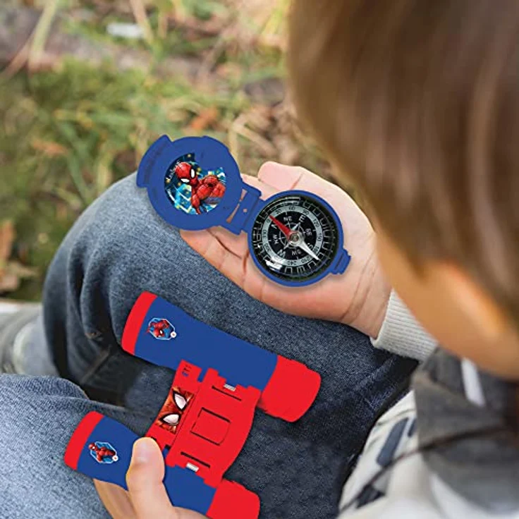 Lexibook Spider-Man - Set für Abenteuer, Walkie-Talkies 120m, Fernglas, Kompass, Taschenlampe, Rot/Blau, RPTW12SP – Bild 2
