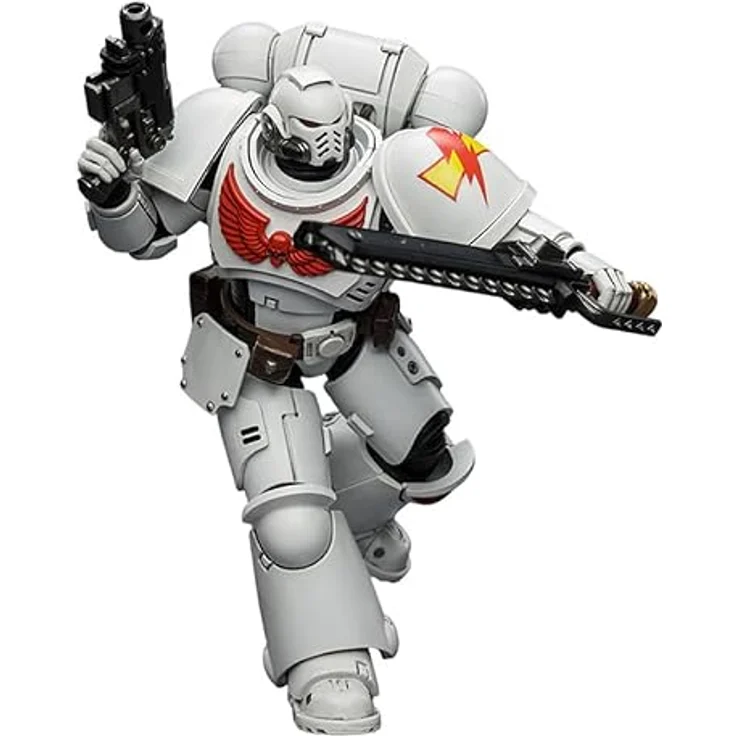 Joy Toy Warhammer White Scars Intercessor Figur, 12 cm, beweglich mit Bolzengewehr und Kettenschwert – Bild 5