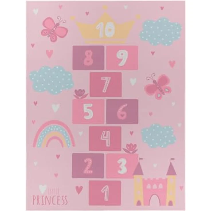TT Home Kinderteppich, rutschfester Babyzimmer Teppich mit Tiere Weltkarte und Autos, pink, 140x200 cm – Bild 5