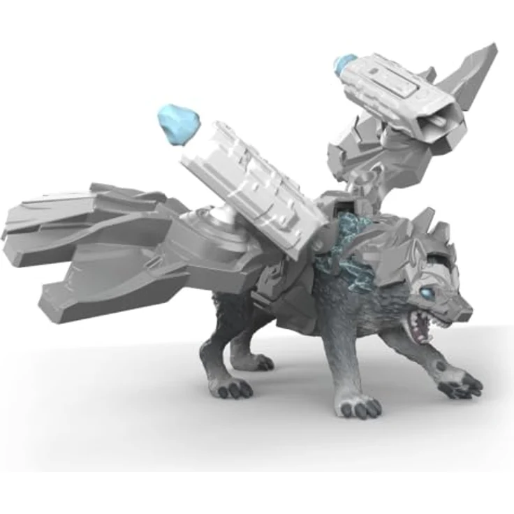 Schleich 42815 Gladiator Ice Wolf, Spielzeugfigur mit Schussfunktion und zwei Eisenflügeln – Bild 5