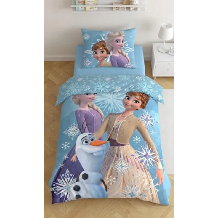 Jerry Fabrics Disney Frozen Bettwäsche Eiskönigin Anna ELSA Snow 135/140x200, 100% Baumwolle, Wendebettwäsche, für Jungen und Mädchen – Bild 3