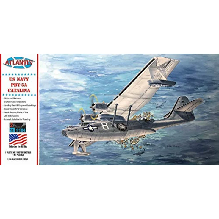 Atlantis AMCM5301 1/104 PBY- Catalina, US Navy Modellbausatz, Modellbauzubehör, Mehrfarbig – Bild 1