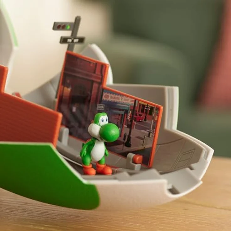 THE SUPER MARIO BROS. MOVIE Super Mario Galaxy Movie-Spielset, 23 cm Yoshi-Ei mit 3,8 cm Yoshi und exklusiver Feuer-Mario-Figur, doppelseitiges Spielset mit New Yorker und Dry Outpost-Seite – Bild 3