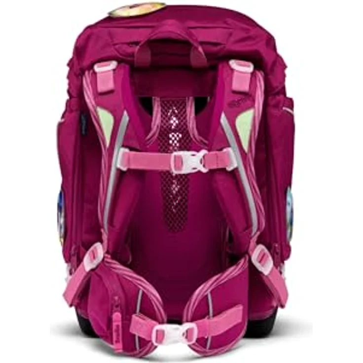 ergobag Schulranzen pack Set, 6-tlg., ergonomisch verstellbar, farbenfrohe Designs mit individuellen Kletties – Bild 4