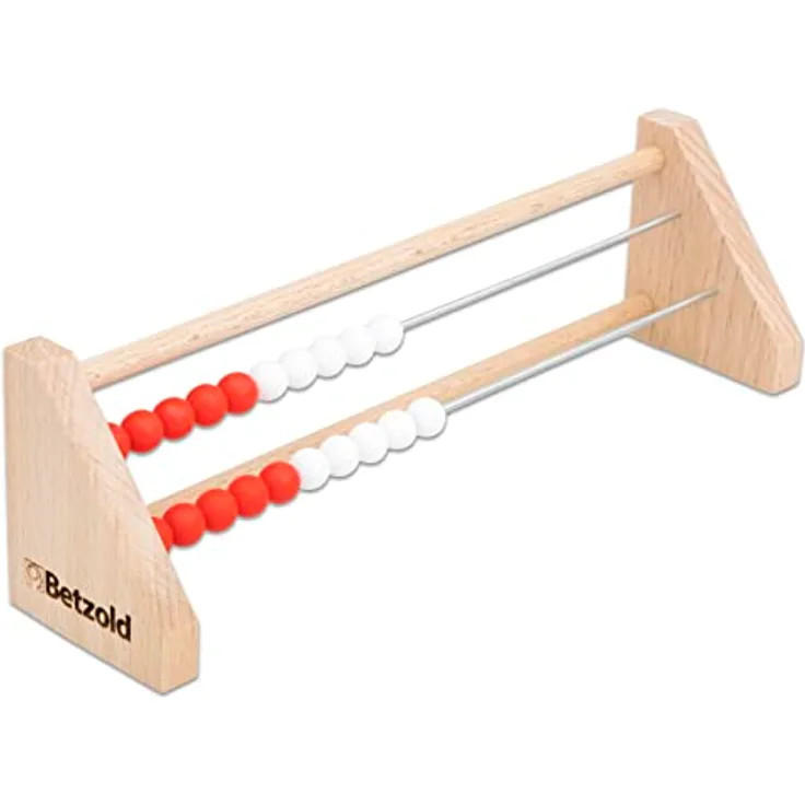 Betzold Schüler-Rechenrahmen ZR 20, Abakus aus Holz mit 20 Perlen, blau und rot, für Mathematikunterricht bis 20