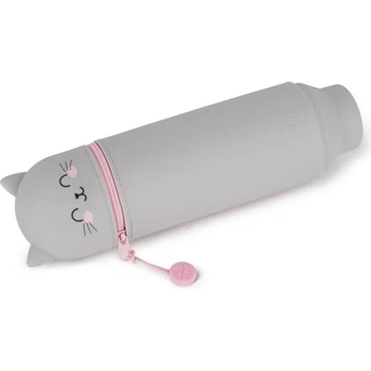 LEGAMI Kawaii, Kitty Modern, 2-in-1 Federmäppchen und Tischstifthalter aus weichem Silikon, pink – Bild 5