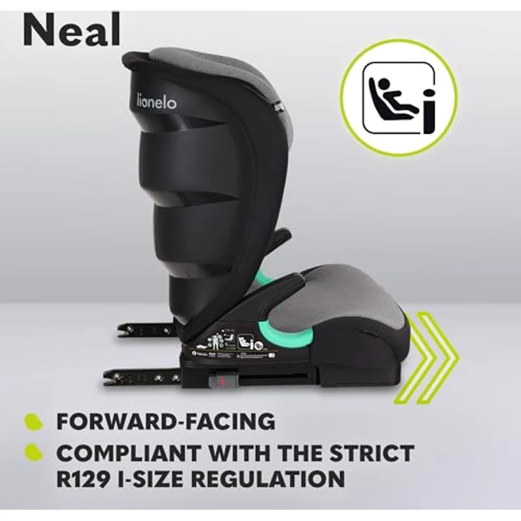 LIONELO Neal Kindersitz 15-36kg, Isofix, Seitenprotektoren, Kennzeichnung i-Size, 3-fach verstellbare Rückenlehne, Höhenverstellbare Kopfstütze, Belüftungssystem – Bild 3