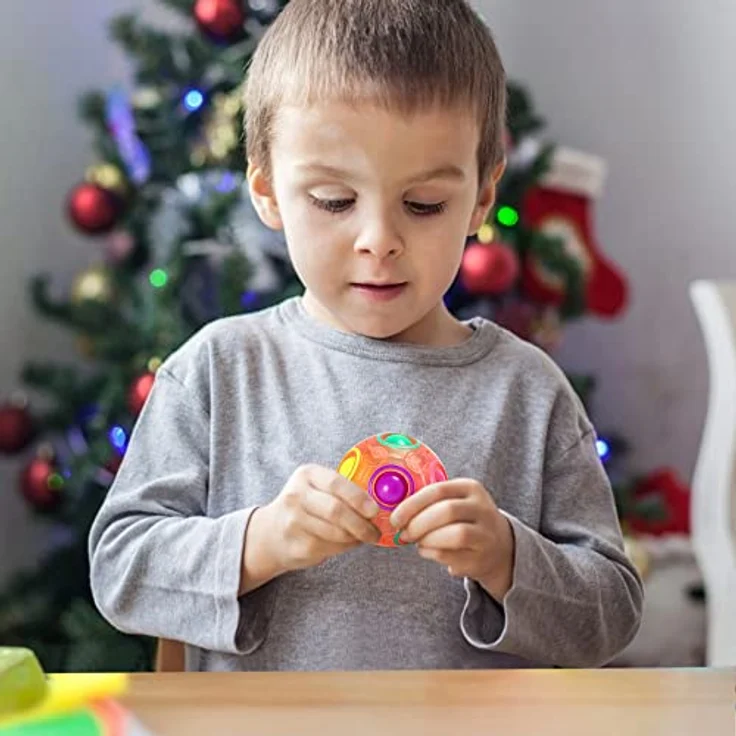 Vdealen Regenbogen-Puzzleball, Magischer Zappelball aus umweltfreundlichem ABS, Stressabbau- und Geschicklichkeitsspiel für Kinder, Teens & Erwachsene, 7 cm Durchmesser – Bild 5