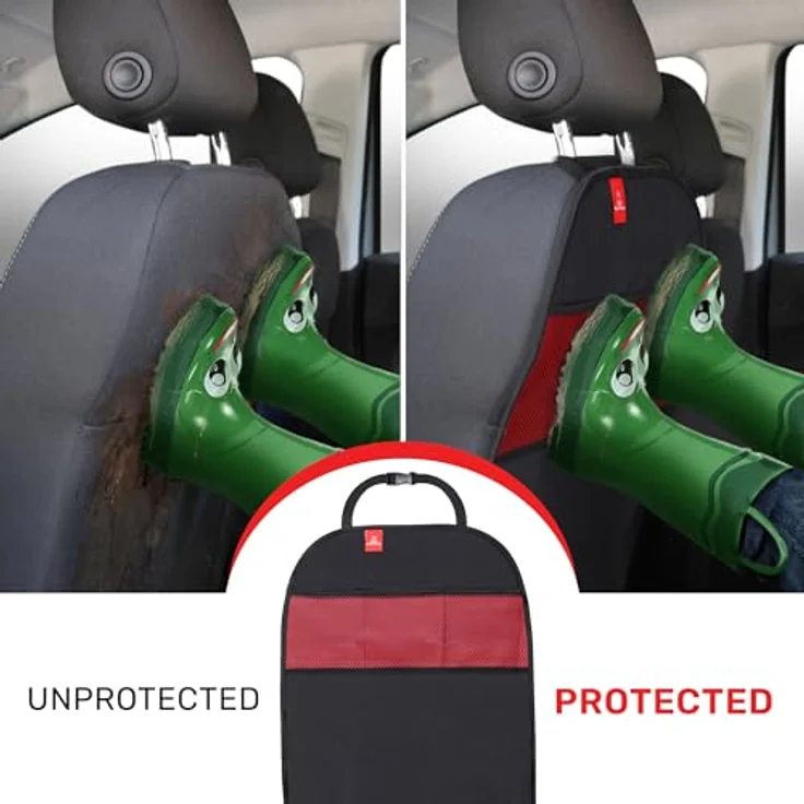 Royal Rascals – Tretmatten für das Auto, 2 Stück | Autositz-Polsterschutz | Ordnungssystem mit Taschen | Universalgröße | belastbar und bietet Schutz vor Flecken – Bild 3