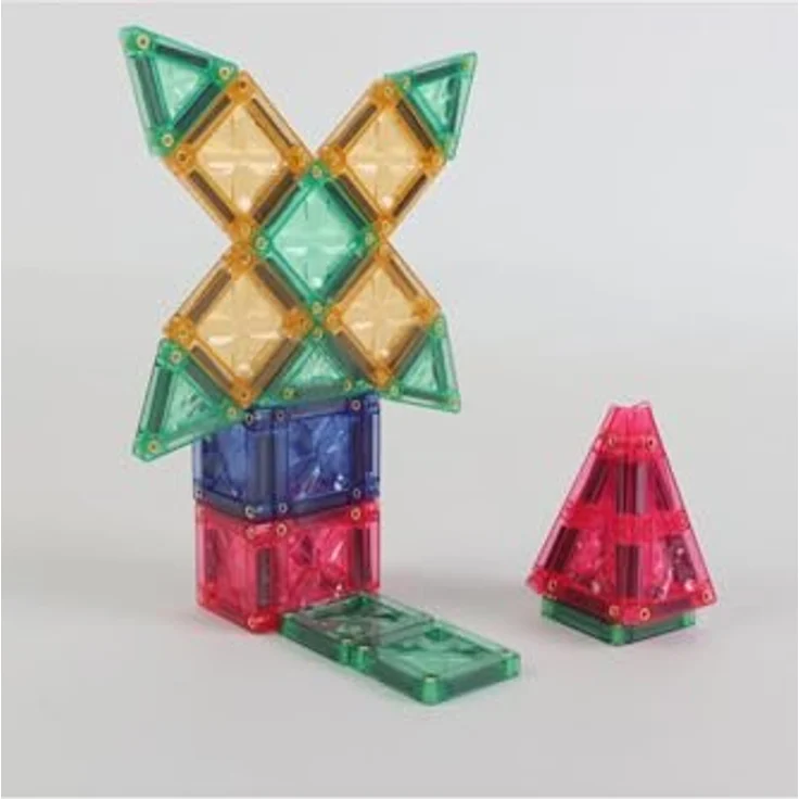 Cleverclixx Mini Tiles Pack, 28-teiliges Magnetspielzeug in Mint, kompaktes Design mit Aufbewahrungsbox, erweiterbar, für Kinder ab 3 Jahren – Bild 5