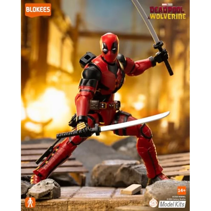 Dickie Blokees Marvel Deadpool Bausatz bewegliche Figur, 86 Teile mit Blitz- und Energieeffekten, 13 cm hoch – Bild 6