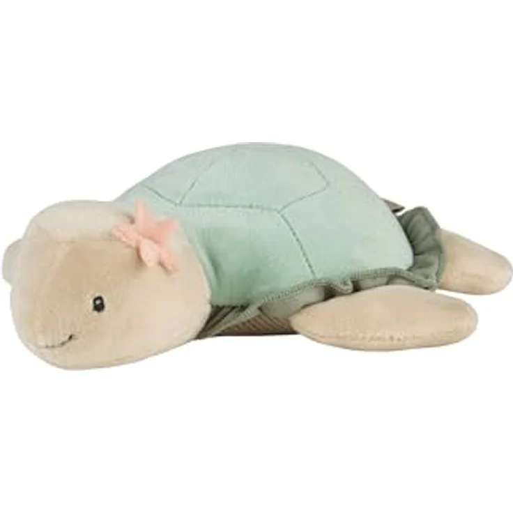 Sterntaler Kuscheltier S Schildkröte, weich wattiertes Kuscheltier in pudergrün mit süßen Details und unifarbener Stoffkombination. – Bild 1