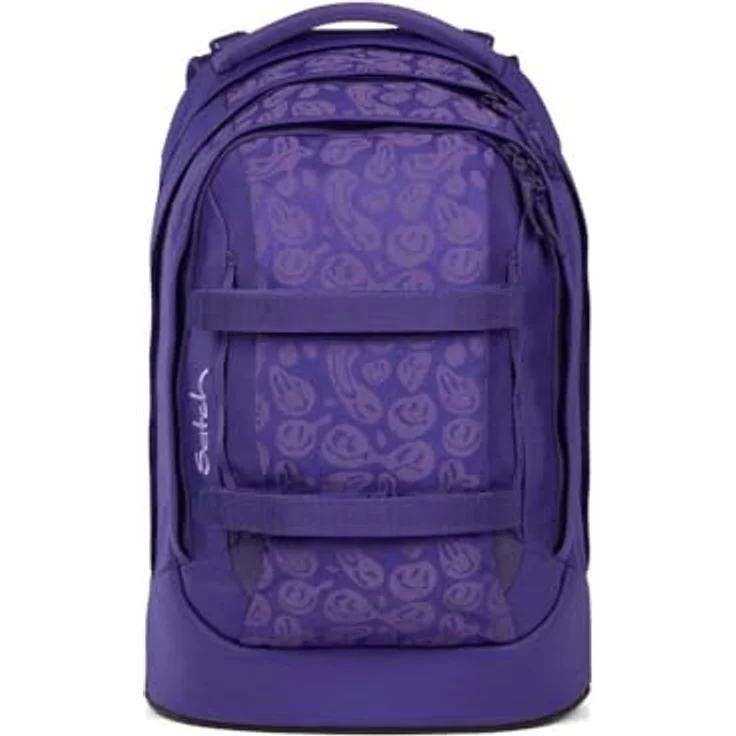 Satch pack Schulrucksack Set 2tlg. inkl. Schlamperbox mit 3D Soft-Mesh Rückensystem, 30 Liter Volumen, Bright Faces – Bild 2