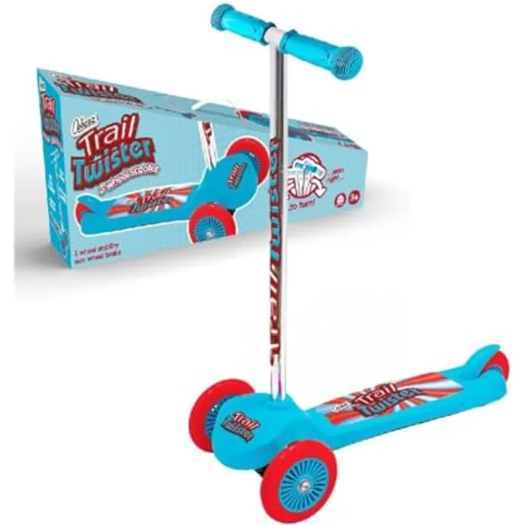 Merkloos Step Trail Twist, Kinderroller mit stabilen drei Rädern, blau