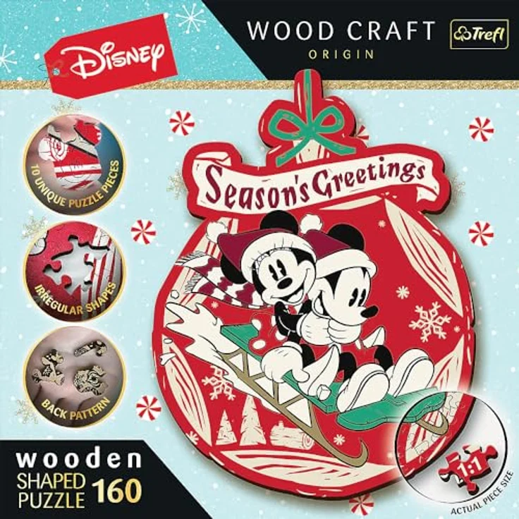 Trefl 20192 Woodcraft Mickey Mouse Konturenpuzzle aus Holz, Mehrfarbig – Bild 3