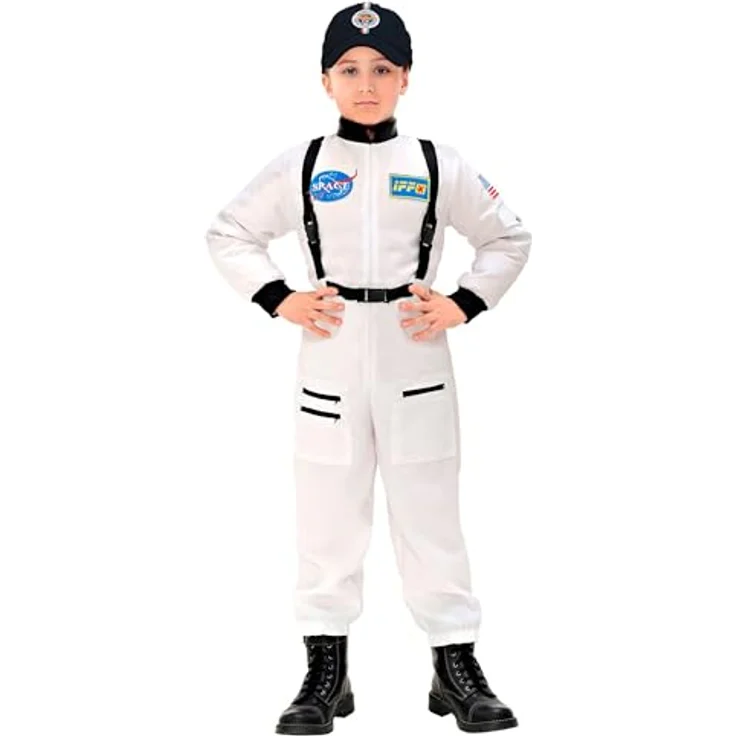 Widmann - Kinderkostüm Astronaut, Overall mit Patches, Weltall, Karneval, Mottoparty – Bild 3
