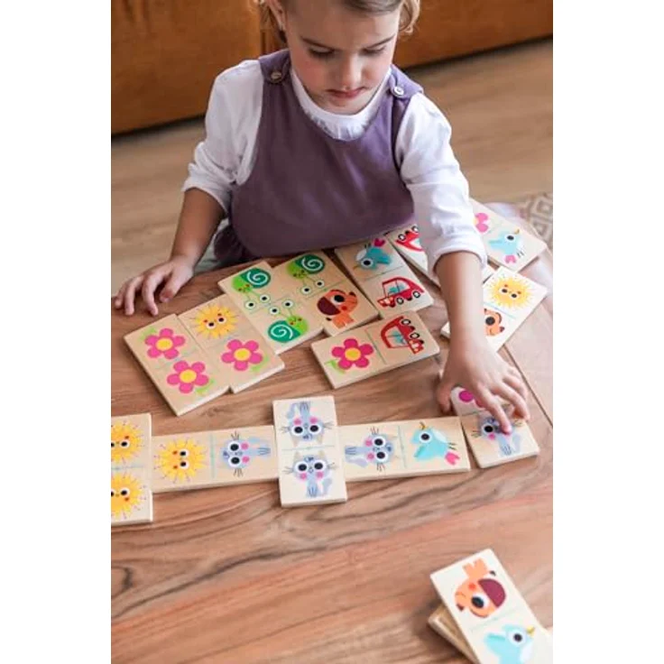 Goula Jumbo Macro Domino, Holz Legespiel für 1-5 Jahre, mehrfarbig – Bild 2