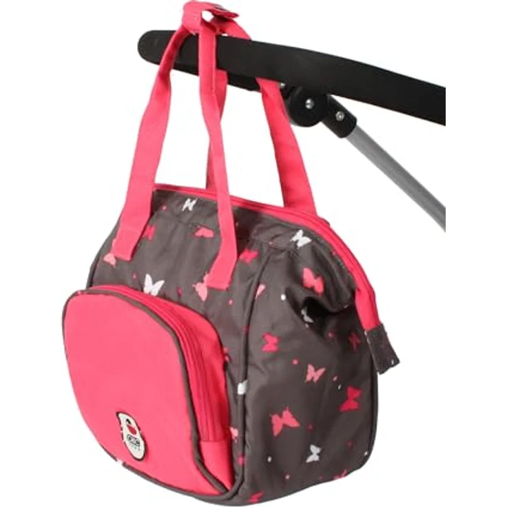 Bayer Chic 2000 Puppen-Wickeltasche Butterfly, moderne Wickeltasche für Puppenzubehör, Koralle, mit großem Stauraum und Reißverschluss – Bild 2