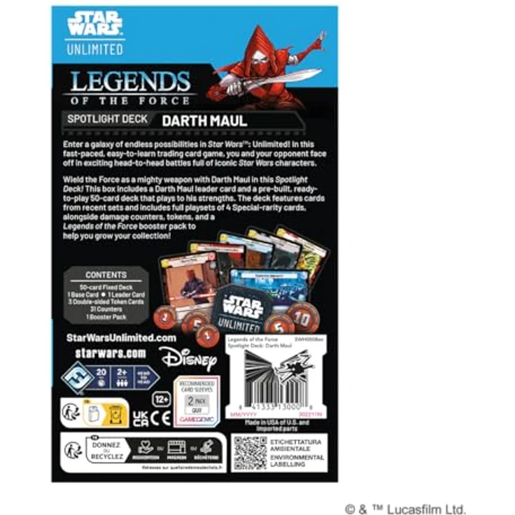 Asmodee FFG Star Wars: Unlimited Trading Card Game - Legends of The Force, Spotlight Deck Darth Maul mit 50 exklusiven Karten, TCG für 2+ Spieler, ab 12 Jahren, Englisch – Bild 3