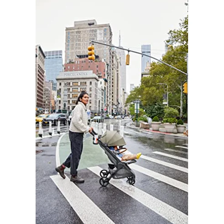 Ergobaby Metro+ Deluxe Kinderwagen Buggy mit Liegefunktion, Kinder-Buggy ab Geburt bis 22kg, Zusammenklappbar und Autositz Kompatibel, höhenverstellbarer Lenker, Empire State Green – Bild 5