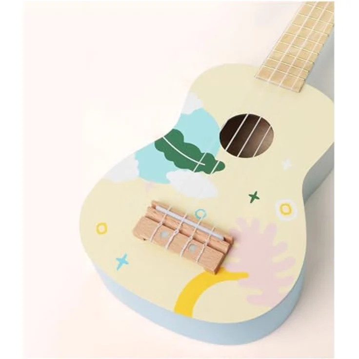 Classic World Ukulele Iris, spielbare Holz-Gitarre in Blau für Kinder ab 3 Jahren, 53,2x17,9x5cm – Bild 4